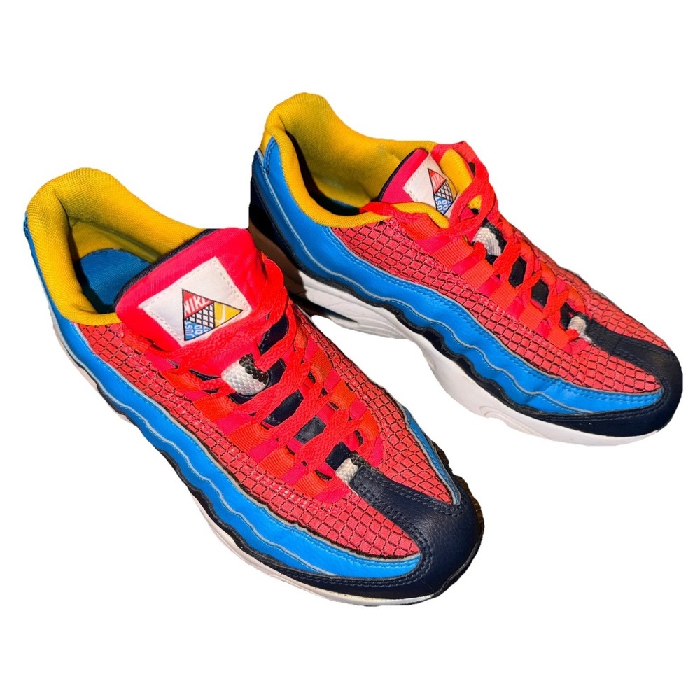 Nike Air Max 95 GS Crimson Blue Red Yellow AV2289-600  2018 Youth Boys Sz 6.5